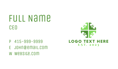 Green Organic Cross Business Card Image Preview