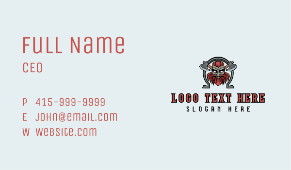 Viking Warrior Axe Business Card Design Image Preview