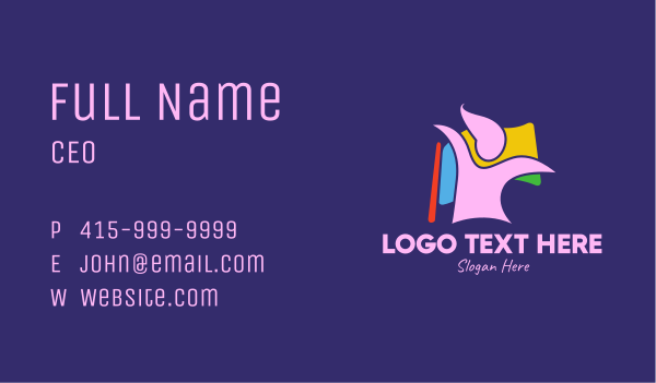 Colorful Lady Flag  Business Card Design