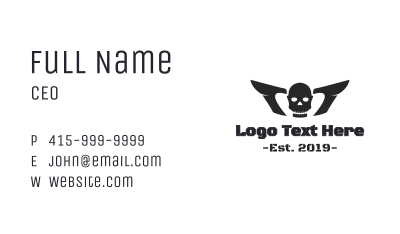 Horror Winged Skull Business Card Image Preview