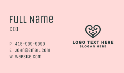 Vine Heart Tattoo Business Card Image Preview