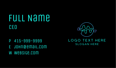 Neon Sound Wave Business Card Image Preview
