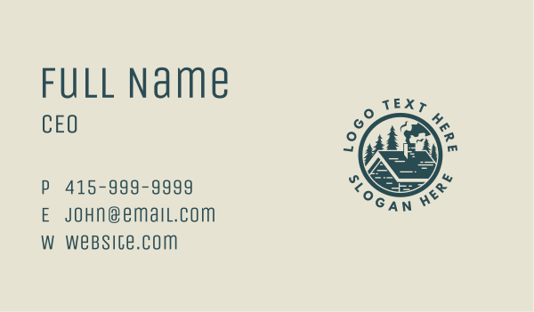 Forest Cabin Repair Business Card Design Image Preview