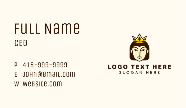 Lady Princess Crown Business Card Design Image Preview