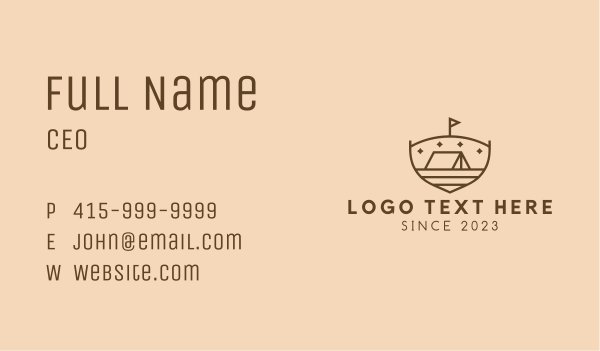 Camp Site Badge Business Card Design Image Preview