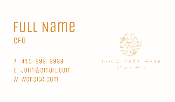Golden Nature Woman Business Card Design Image Preview