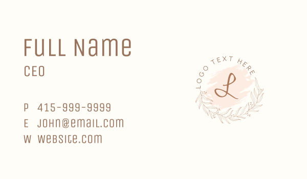 Beauty Floral Wreath Letter Business Card Design Image Preview