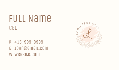 Beauty Floral Wreath Letter Business Card Image Preview