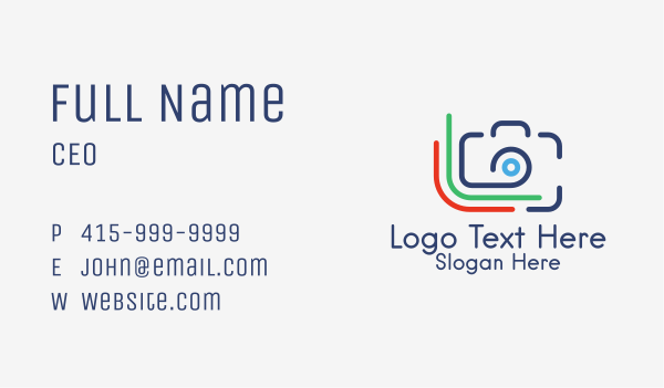 Minimalist Printing Camera  Business Card Design Image Preview