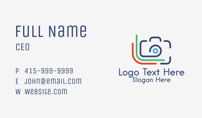 Minimalist Printing Camera  Business Card Image Preview
