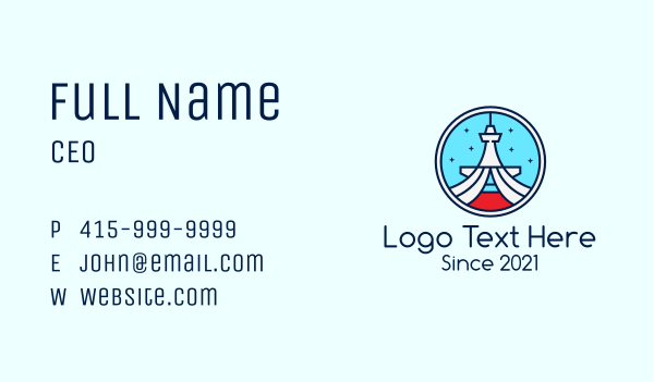 Seattle Tower Badge Business Card Design Image Preview