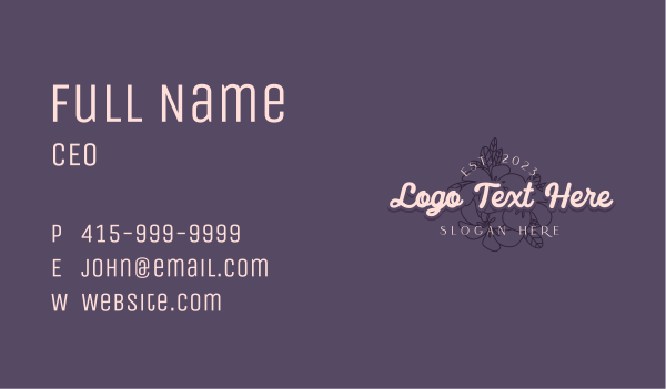 Floral Stylist Wordmark Business Card Design Image Preview