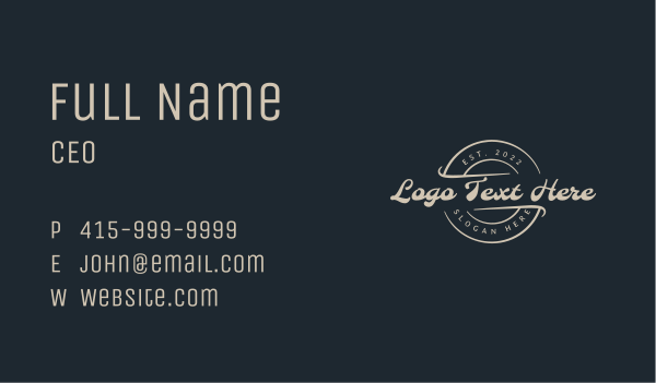 Retro Vintage Cursive Business Card Design Image Preview