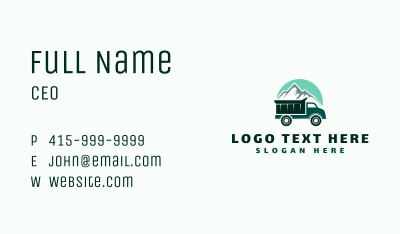 Quarry Mountain Truck Business Card Image Preview