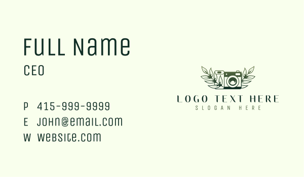 Leaf Camera Photography Business Card Design Image Preview