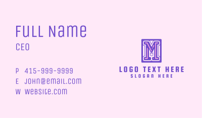 Purple Toy Shop Letter M Business Card Image Preview