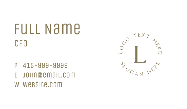 Elegant Lifestyle Lettermark Business Card Design Image Preview