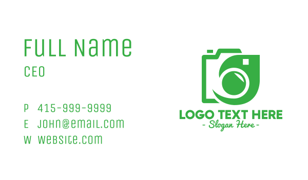 Leaf Camera Outline Business Card Design Image Preview