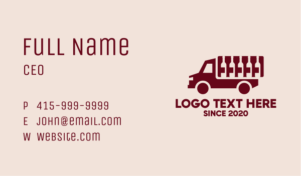 Wine Delivery Truck Business Card Design Image Preview
