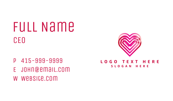 Double Dating Heart Business Card Design Image Preview