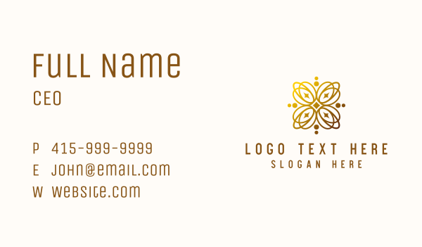 Golden Luxe Wellness Business Card Design Image Preview