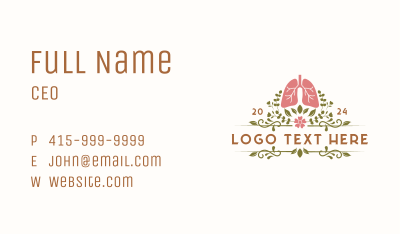 Organic Floral Lung Organ Business Card Image Preview