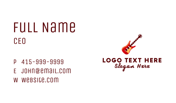 Electric Guitar Business Card Design Image Preview