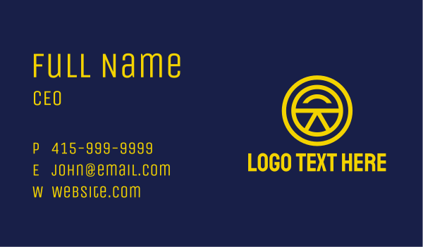 Yellow Tech Badge  Business Card Design Image Preview