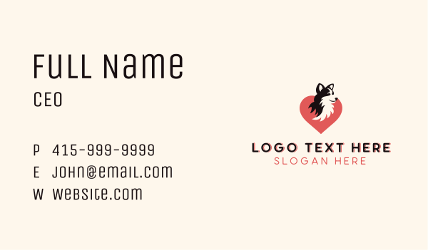 Dog Canine Heart Business Card Design Image Preview