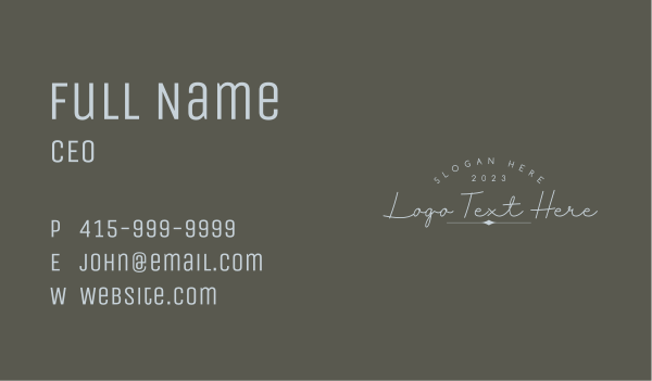 Luxury Handwriting Script Wordmark Business Card Design Image Preview
