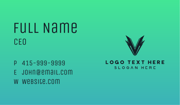 Esports Gaming Letter V Business Card Design Image Preview