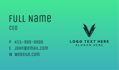 Esports Gaming Letter V Business Card Image Preview