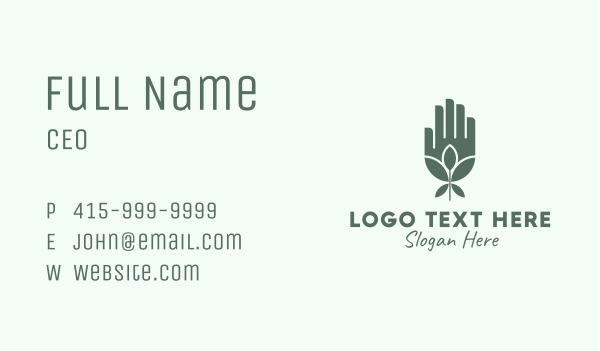 Natural Plant Hand Business Card Design Image Preview