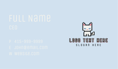 Pixel Cat Kitten Business Card Image Preview