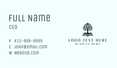 Tree Book Learning Business Card Image Preview
