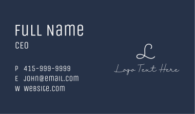 Generic Cursive Lettermark Business Card Image Preview