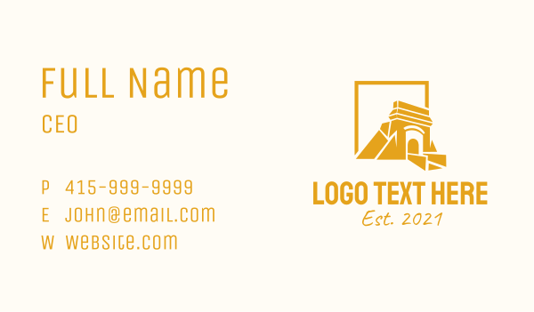 Golden Tunnel Silhouette Business Card Design Image Preview