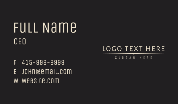 Luxury Classic Wordmark  Business Card Design Image Preview