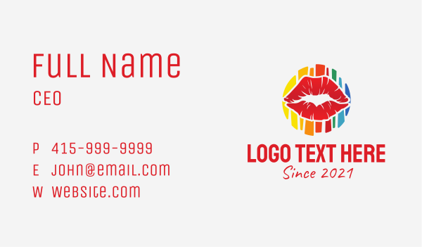 Colorful Woman Lips Business Card Design Image Preview