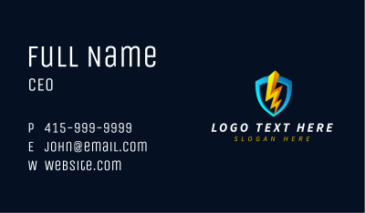 Electric Energy Shield Business Card Image Preview