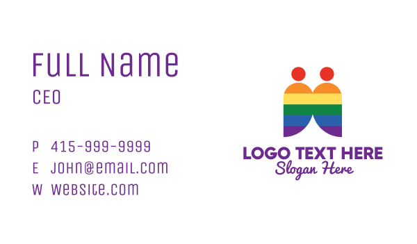 Rainbow Gay Couple  Business Card Design