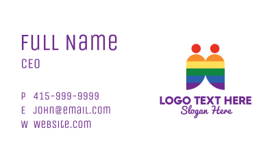 Rainbow Gay Couple  Business Card