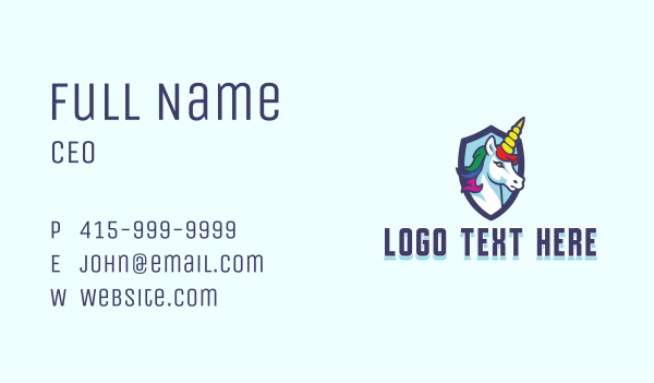 Unicorn Mythical Gaming  Business Card Design Image Preview