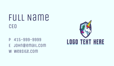 Unicorn Mythical Gaming  Business Card Image Preview