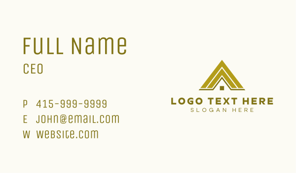 Gold House Roof Business Card Design Image Preview
