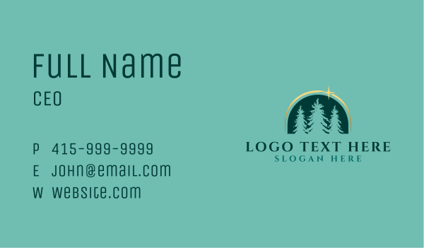Green Eco Pine Trees Business Card Design Image Preview