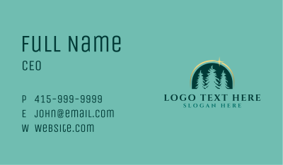 Green Eco Pine Trees Business Card Image Preview