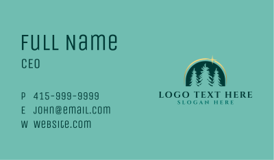 Green Eco Pine Trees Business Card