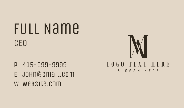 Paralegal M & A Monogram Business Card Design Image Preview