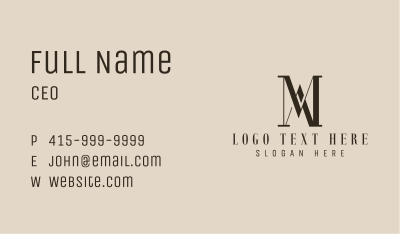 Paralegal M & A Monogram Business Card Image Preview